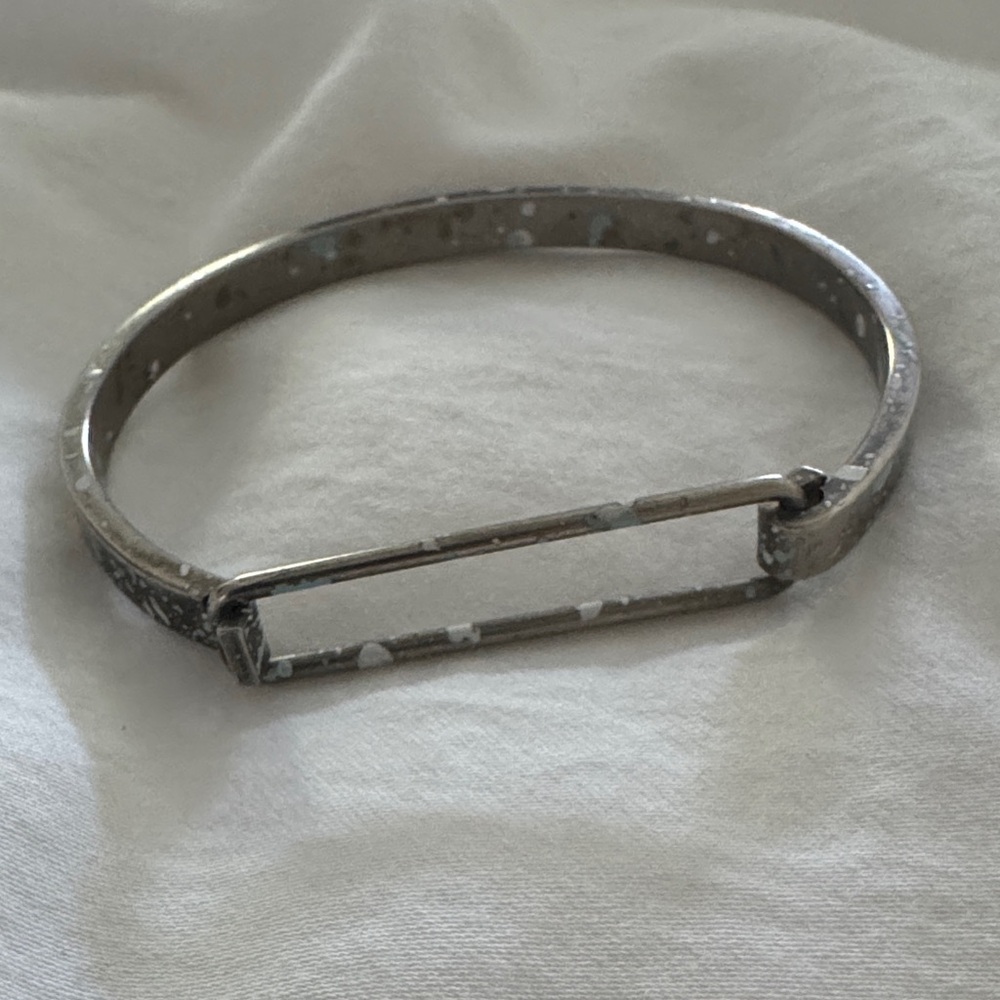 Silver Hinged Bangle Bracelet - Paint-Sp